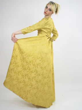 Vintage Boho Hippie Gold metallic party maxi dress
