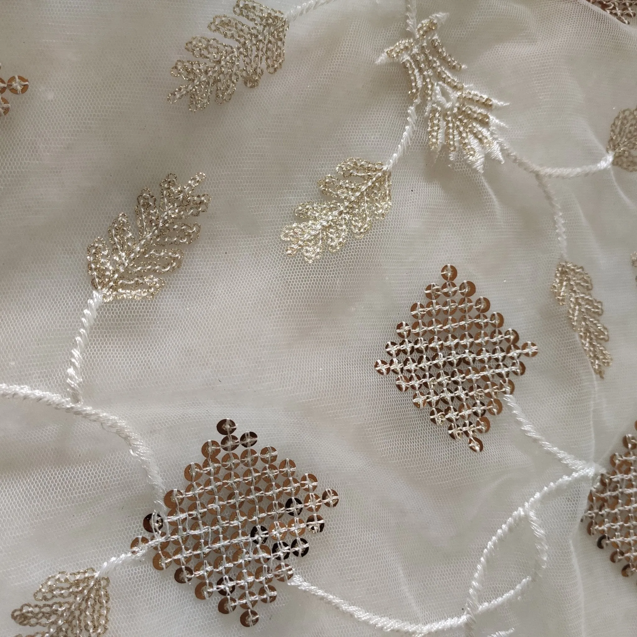 White Indian Dupatta party wear beaded border | Long net scarf | Punjabi dress dupatta with sequin embroidery for lehenga