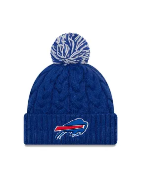 Women's Buffalo Bills New Era Cozy Cable Laser Cuff Pom Knit Toque